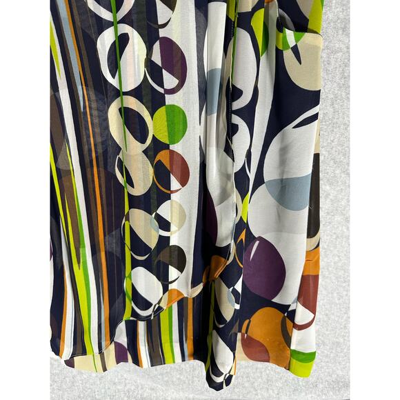 Anthropologie Moulinette Soeurs Sz 6 Abstract Geometric Faux Wrap Colorful Dress - Picture 10 of 14